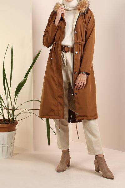 Hooded Furry Overcoat