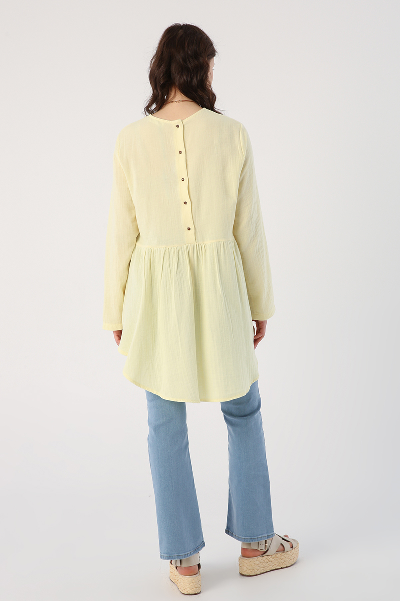 100% Cotton Buttoned Back Tunic