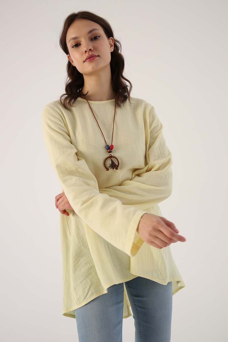 100% Cotton Buttoned Back Tunic