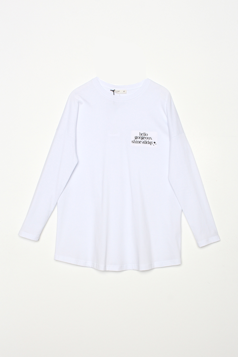 100% Cotton Label Detailed T-shirt Tunic