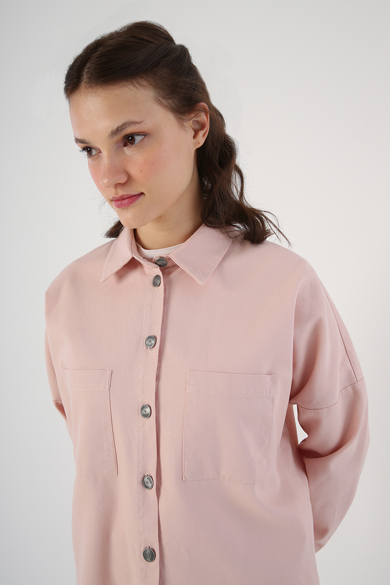 100% Cotton Oversize Pocket Shirt Tunic