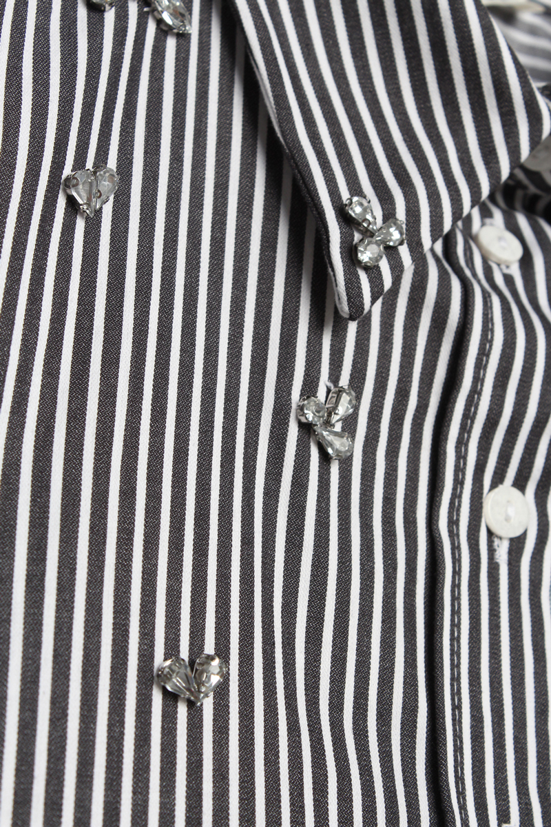 100% Cotton Stoned Striped Shirt Tunic