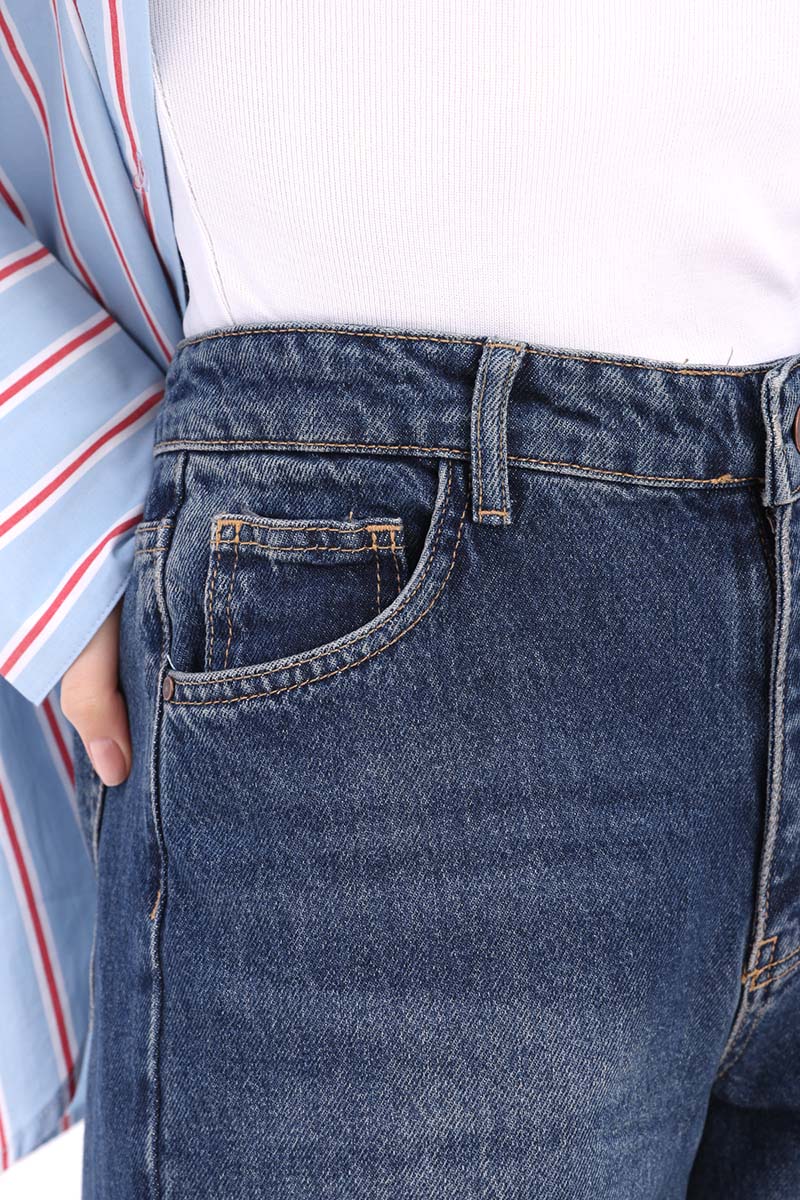 100% Cotton Wide Leg Denim Trousers