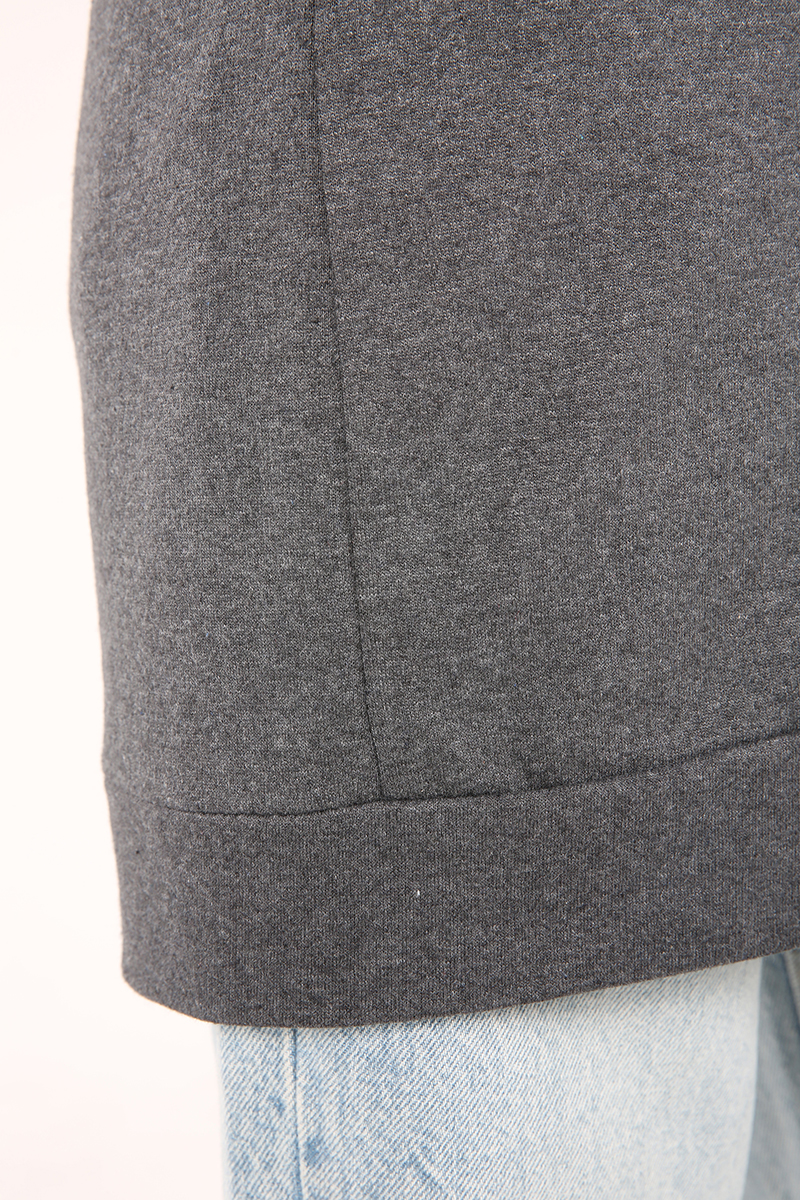 Neck Detailed 100% Cotton Printed Sweatshirt
