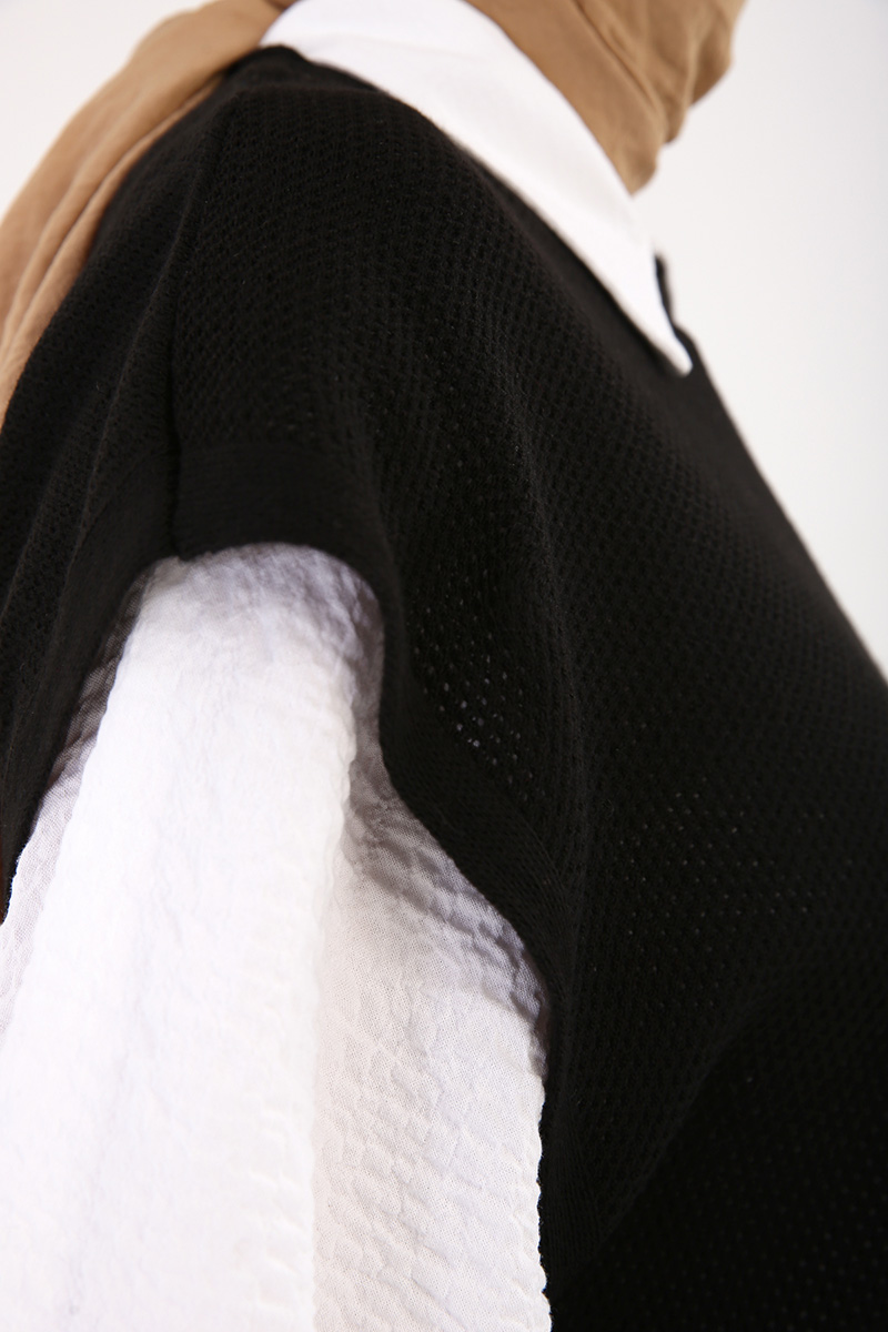 Crew Neck Sheer Knit Sweater