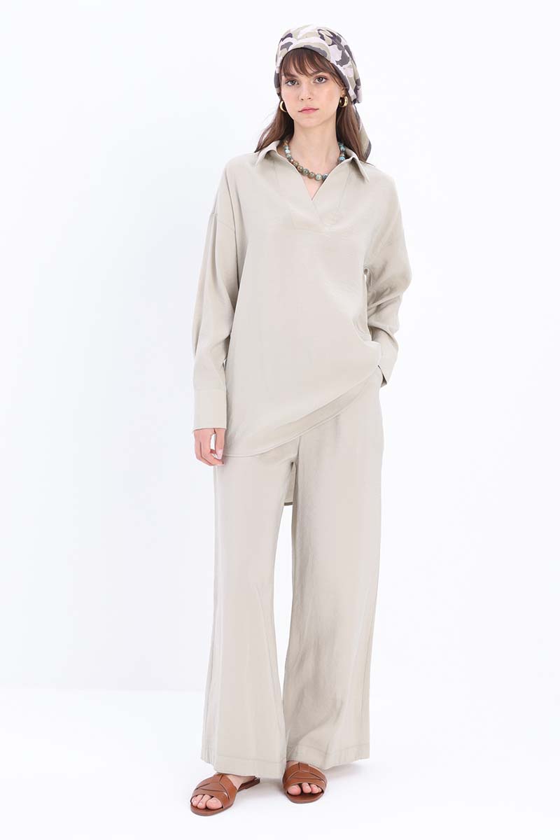 Modal Trouser Suit with Long Back 
