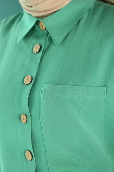 Asymmetric Belted Shirt Tunic