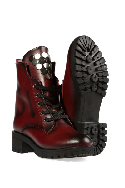 LACE UP COMBAT BOOTS WITH ZIPPER