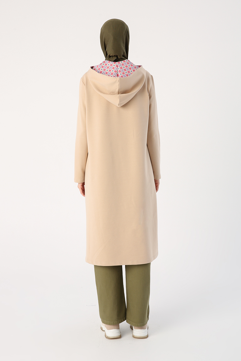 Bow Detail Hooded Long Tunic
