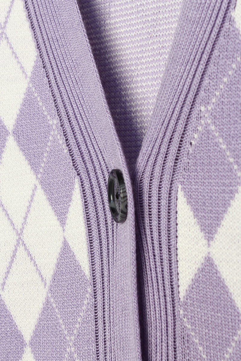 Argyle Knitwear Button Front Cardigan