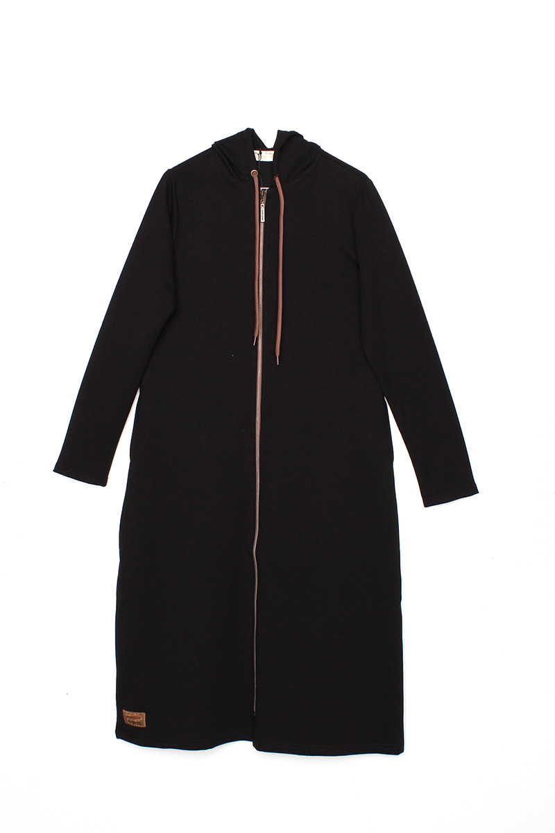Hooded Long Combed Cotton Cardigan