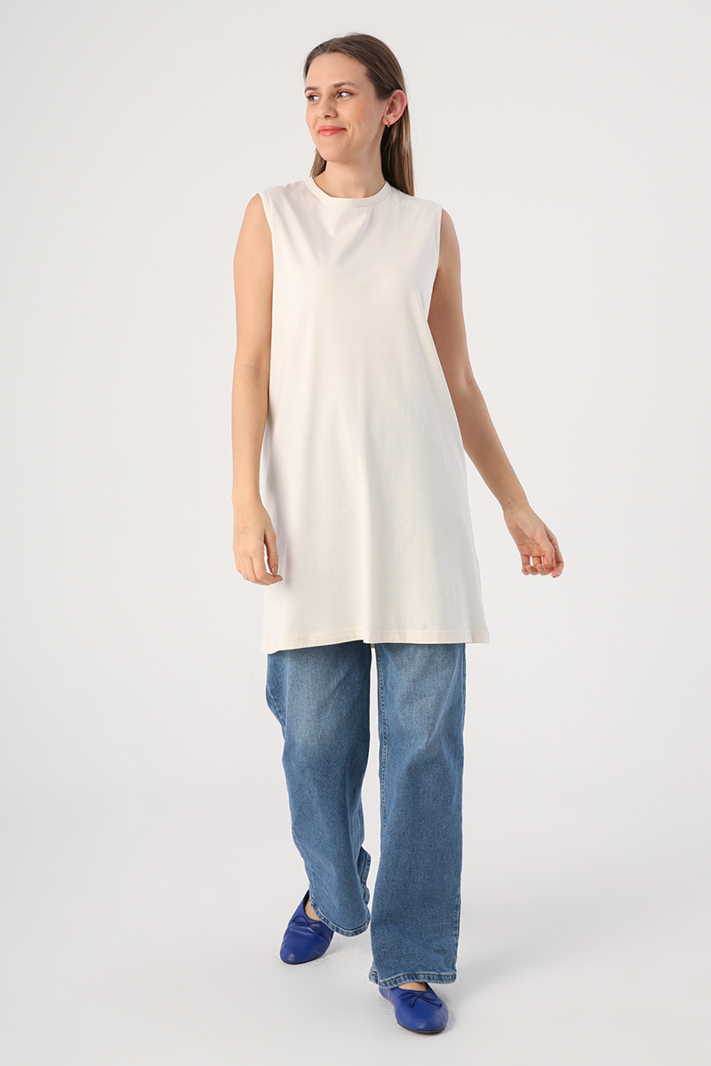 100% Cotton Basic Sleeveless Tunic