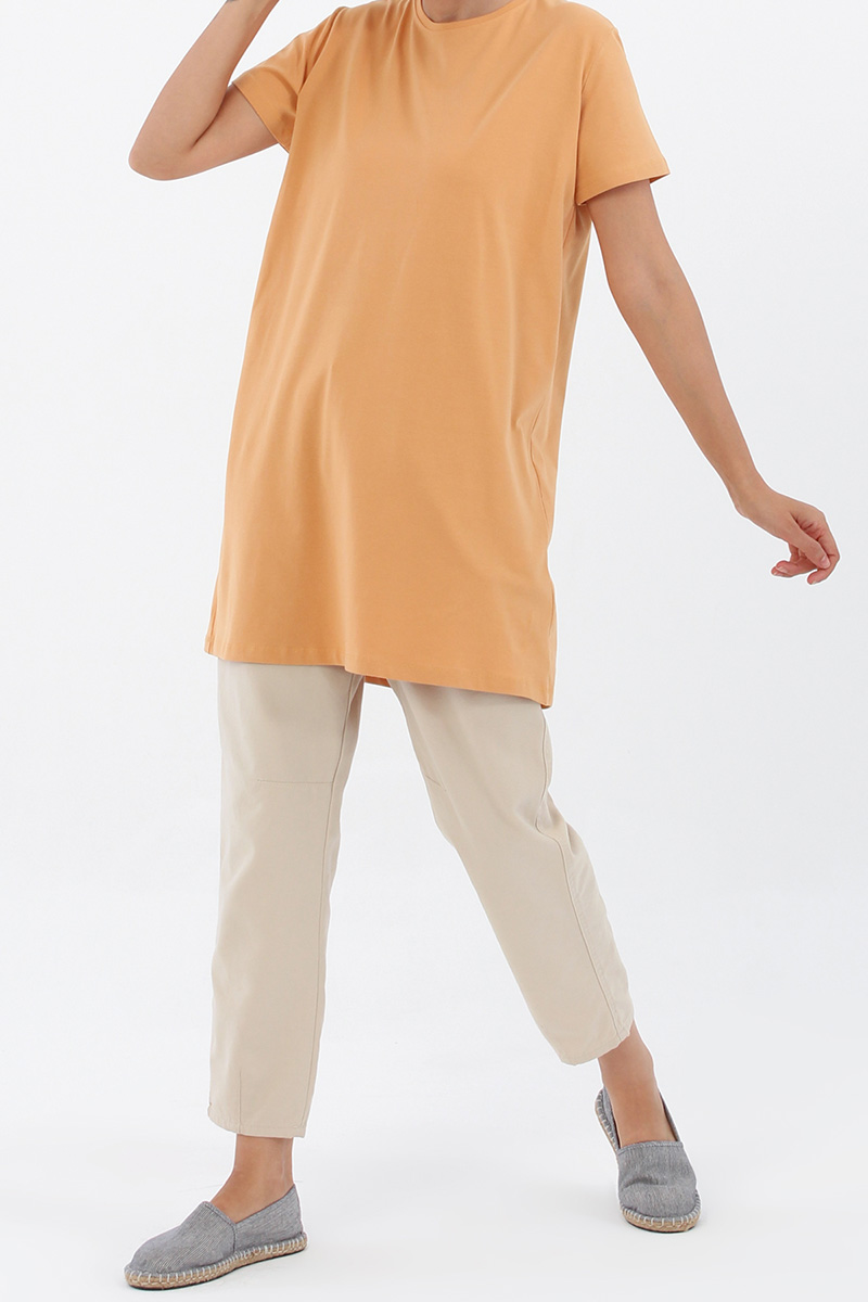 Basic Cotton Short Sleeve T-shirt Tunic