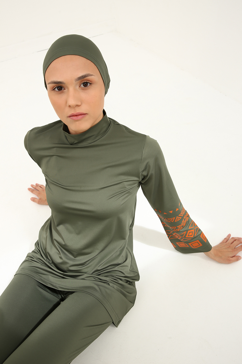 Aztec Pattern Cuff and Ankle 5 Pieces Burkini
