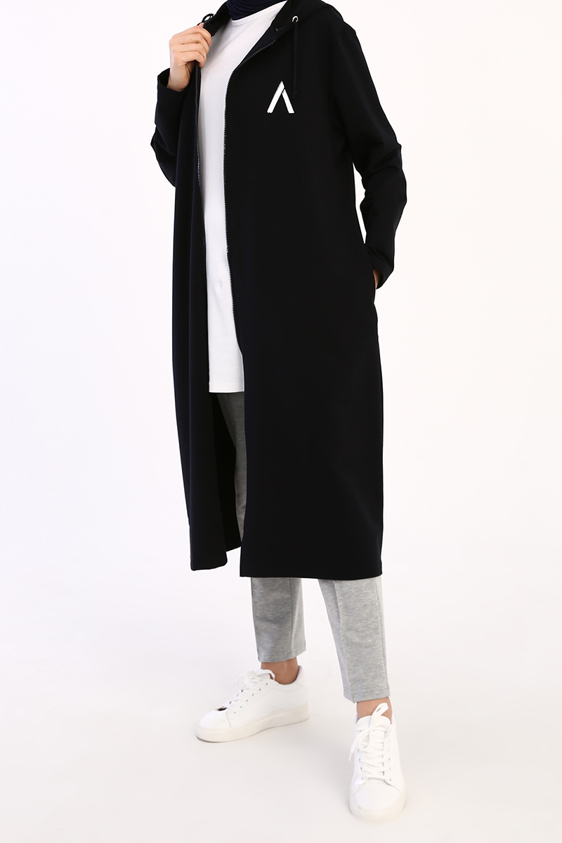 Plus Size Hooded Combed Cotton Cardigan