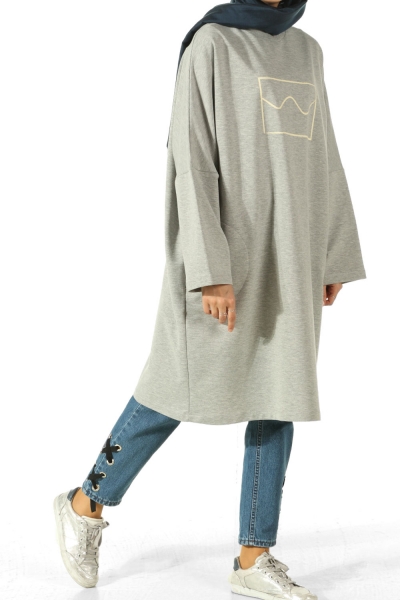 Printed Comfy Tunic With Pocket