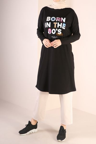 T-Sleeve Printed Combed Cotton Tunic