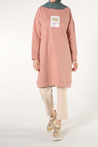 PRINTED COMBED COTTON TUNIC
