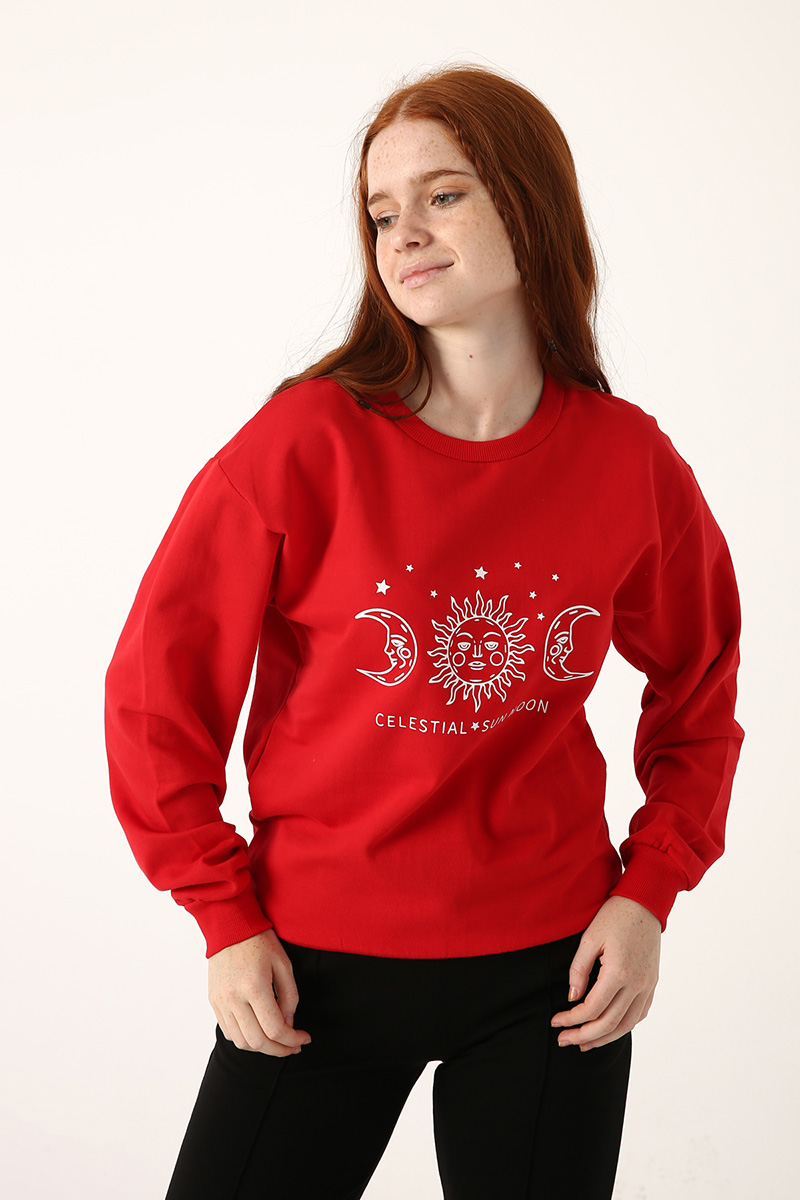 Sun and Moon Printed Sweatshirt
