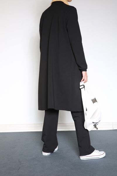 Printed Pocket Zippered Hijab Suit