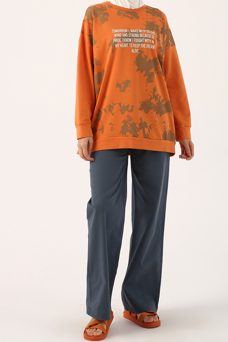 Batik Baskı Desenli Sweatshirt