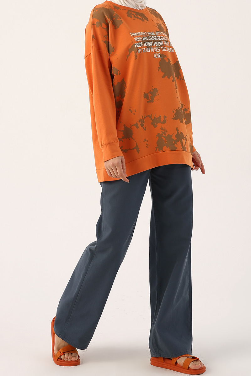 Batik Baskı Desenli Sweatshirt
