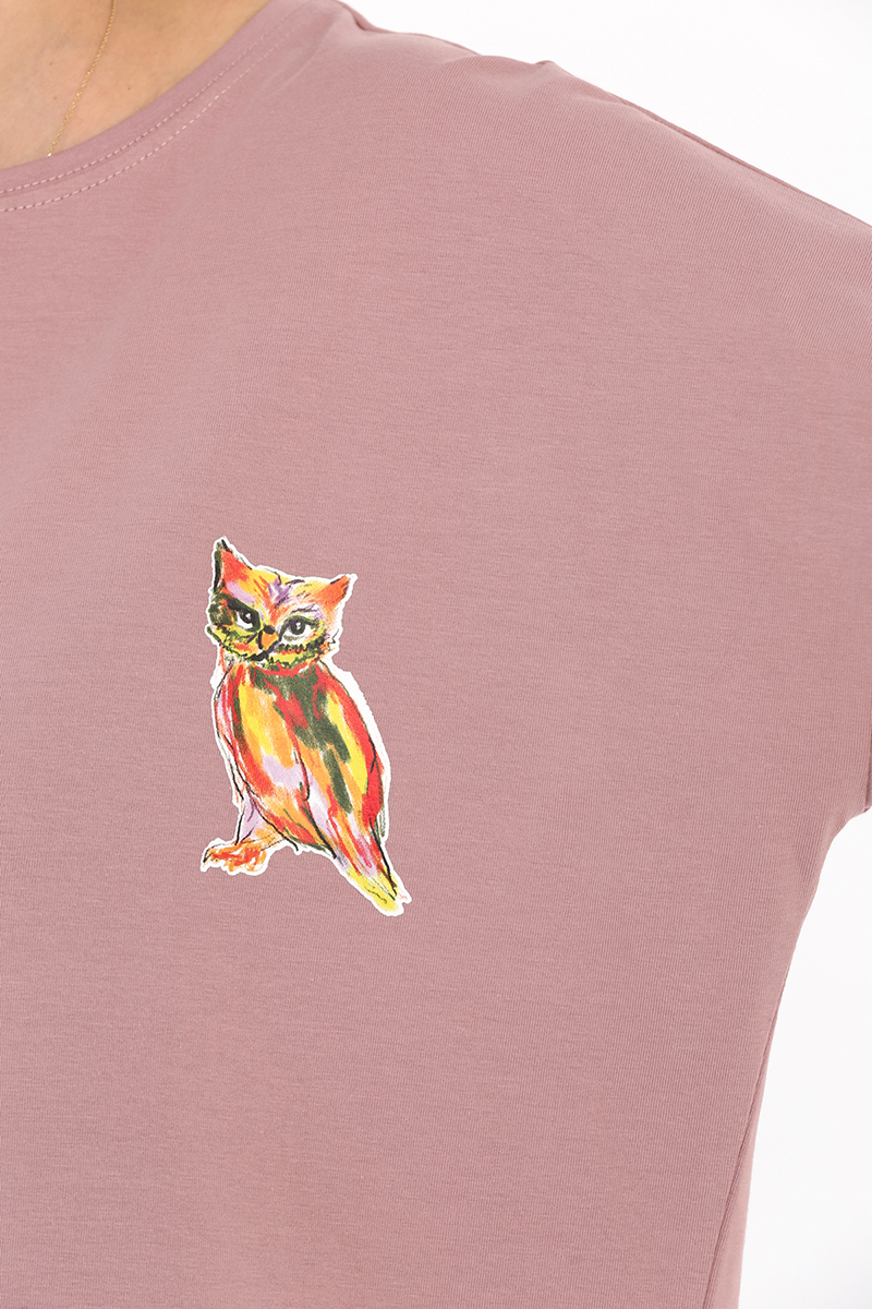 Owl Printed Long Sleeve T-Shirt