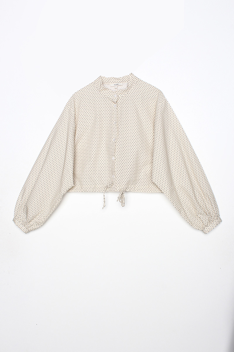 Drawstring Design Cotton Crop Shirt Tunic