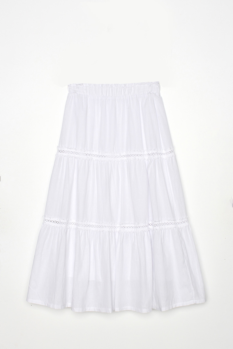 Elastic Waist Lined Skirt