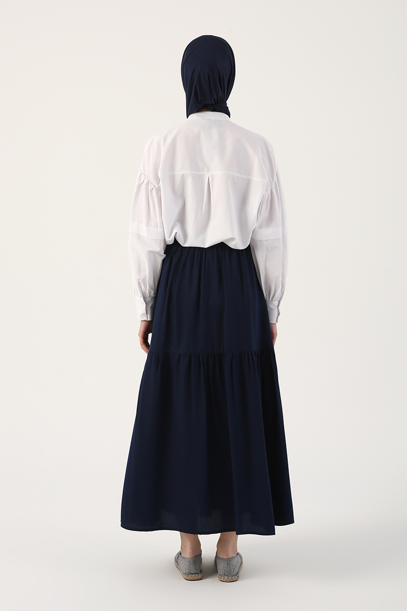 Elastic Waist Skirt With Pocket