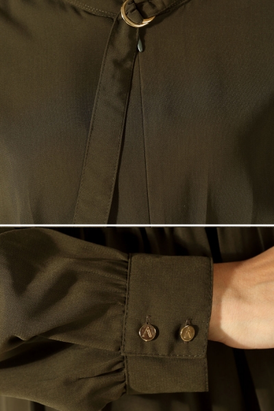 Elastic Waist Hidden Zipper Detail Dress