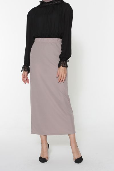 Elastic Waist Pencil Skirt