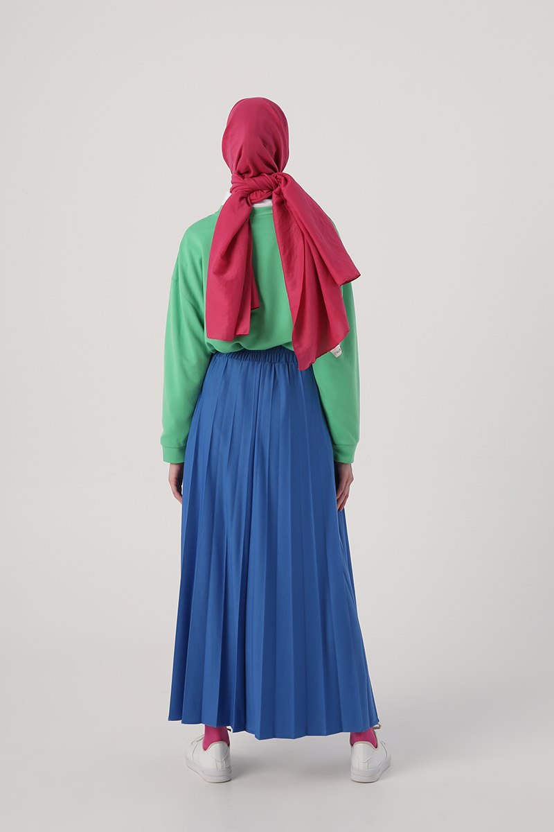 Elastic Waist Knitted Pleat Skirt