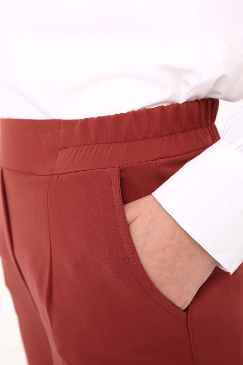 Comfy Elastic Waist Pockets Pants