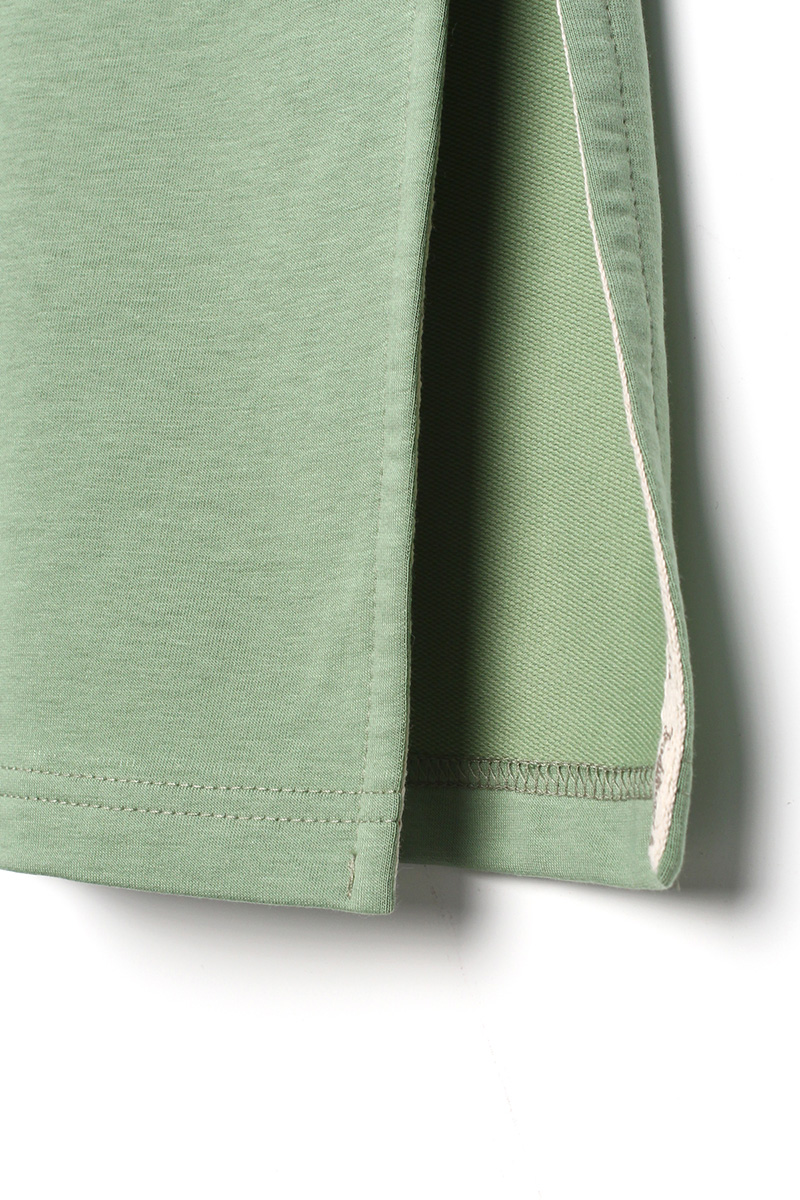 Single Sleeve Embroidered Crew Neck Pocket Long Tunic