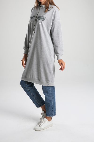 Printed Sweatshirt Tunic