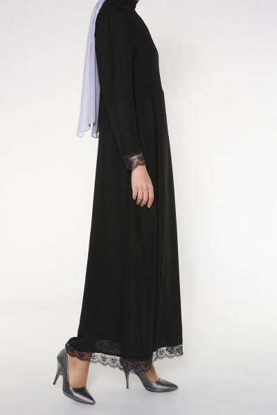 Lal By Hilal Büyük Beden Eteği Kolu Güpür Elbise