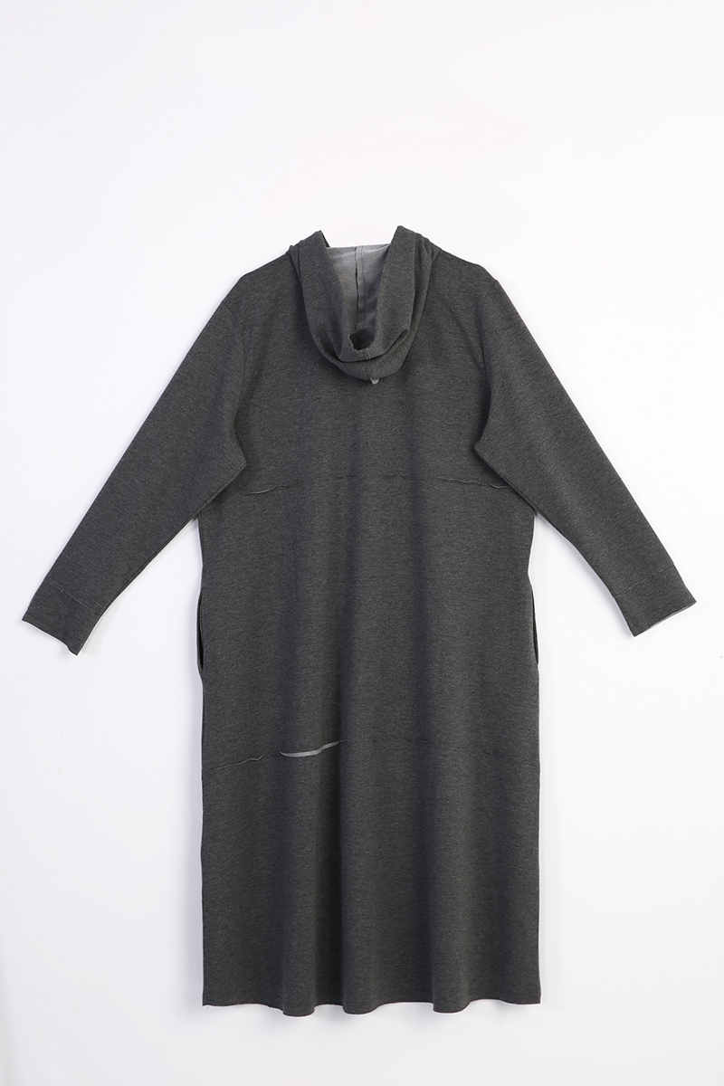 Plus Size Hooded Long Cardigan