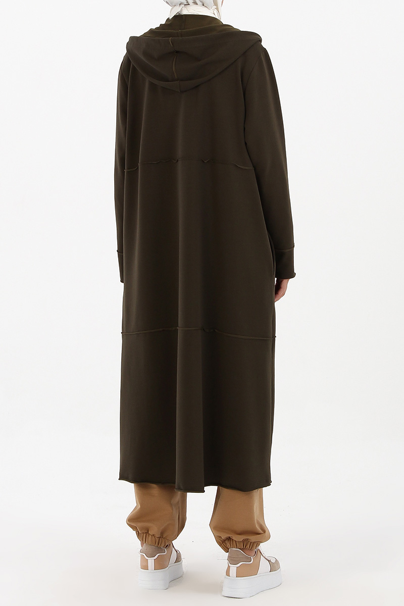 Plus Size Hooded Long Cardigan