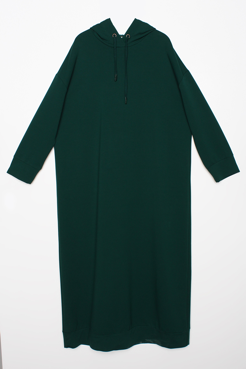 Plus Size Hooded Basic Knitted Dress