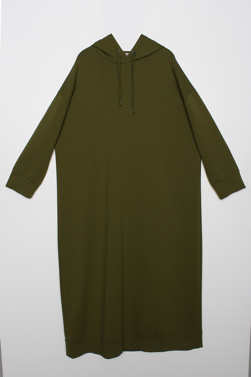 Plus Size Hooded Basic Knitted Dress