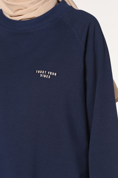 Plus Size Embroidered Sweatshirt Tunic