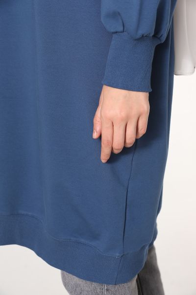Plus Size Embroidered Sweatshirt Tunic