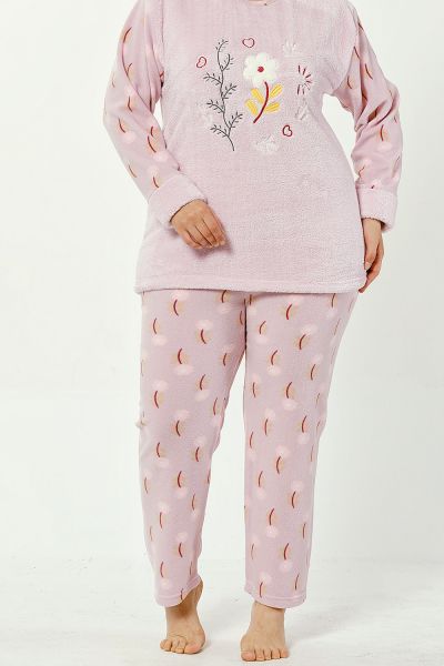 Büyük Beden Üçlü Polar Pijama Takımı