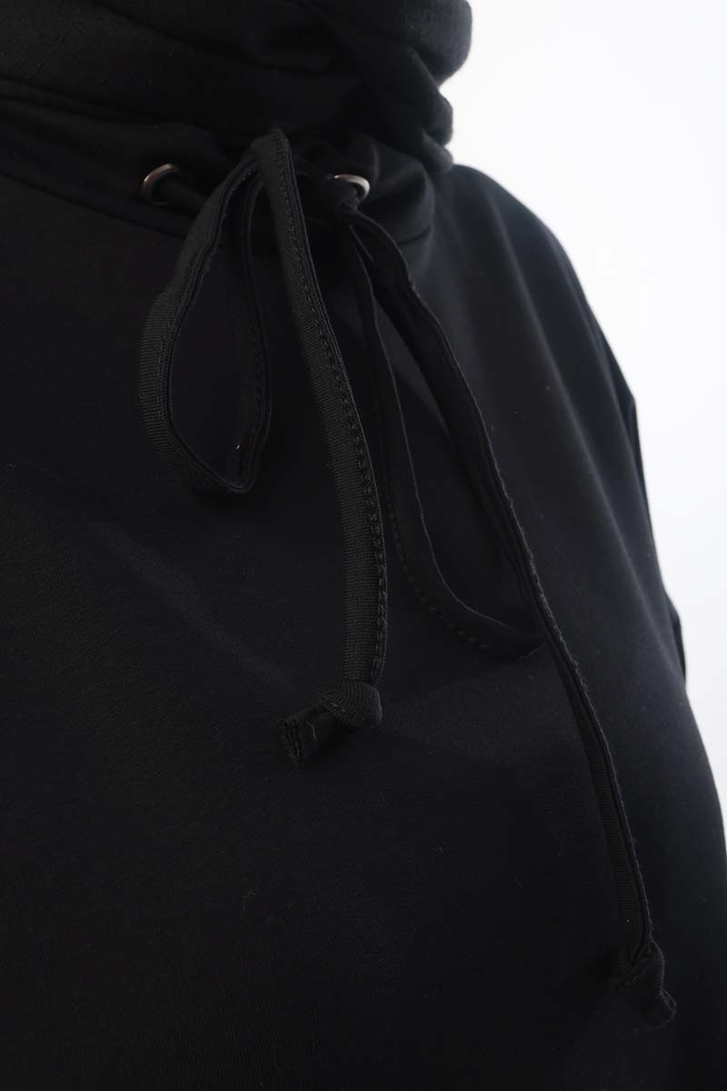 Plus Size Half Turtleneck Sweat Tunic With Tie Detail