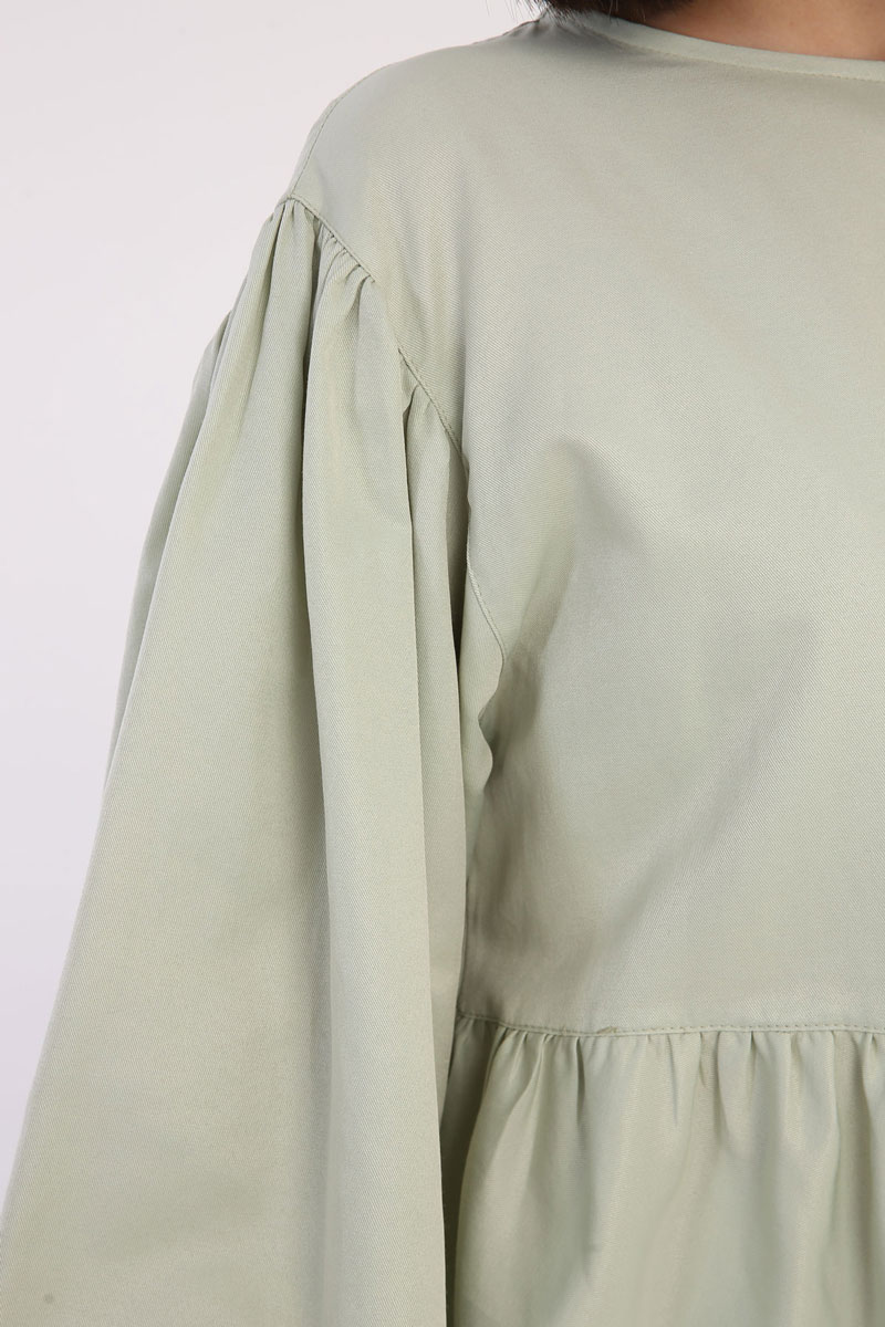Peasant Sleeve Shir Detailed Oversize Tunic
