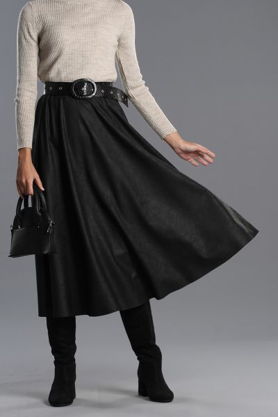 Elastic Waist Bell Skirt