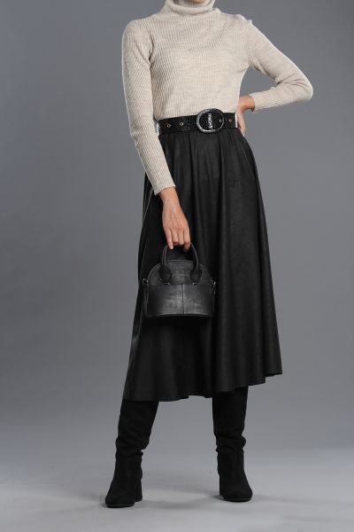 Elastic Waist Bell Skirt