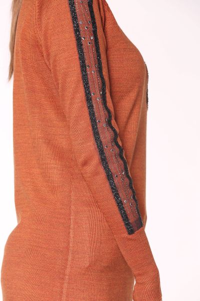 Stone Detail Raglan Sleeve Knitwear Tunic