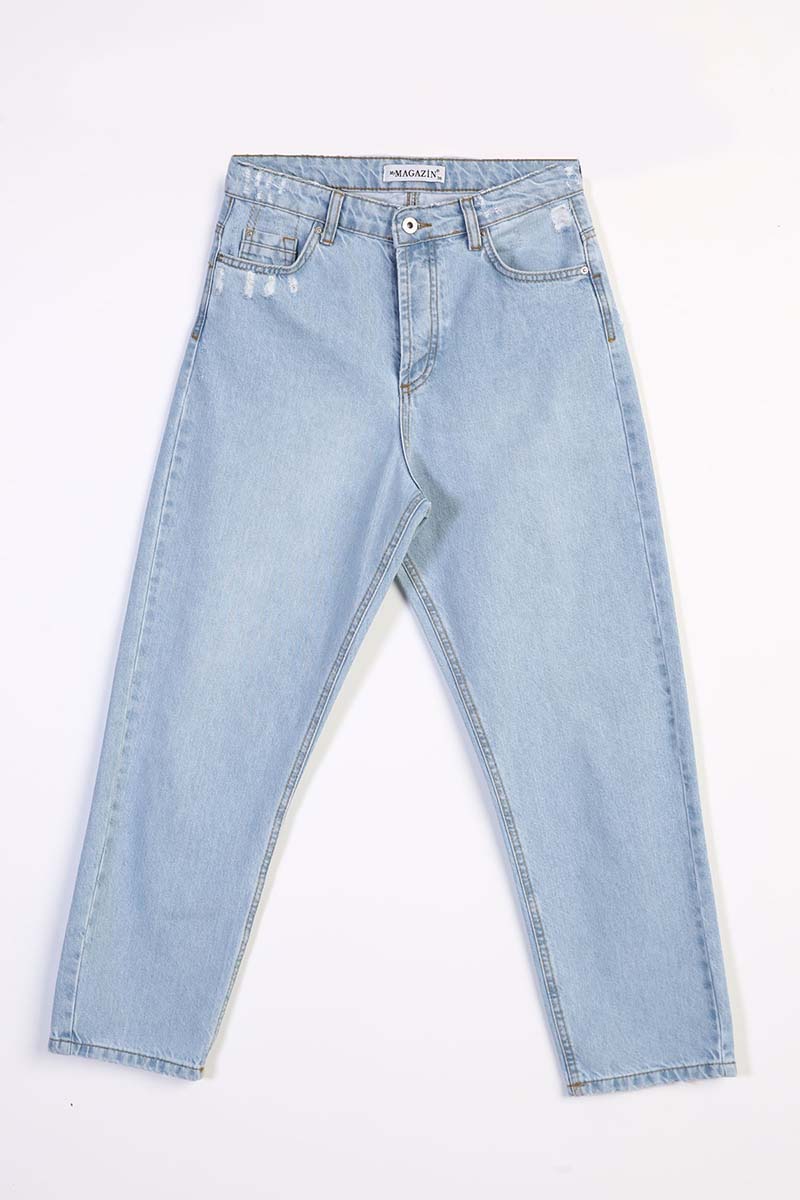 Distressed Detailed Mom Jeans